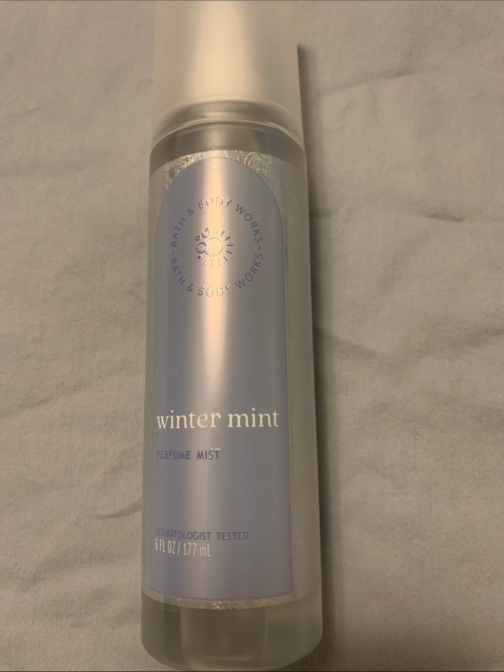 Bath & Body Works Winter Mint Perfume Mist — Light Blue Bottle